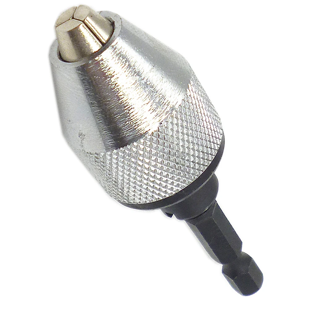 Keyless Drill Chuck Capacity Range 0.3 To 6.5mm Converter 1/4" Hex Shank Adapter Drill Bit Quick