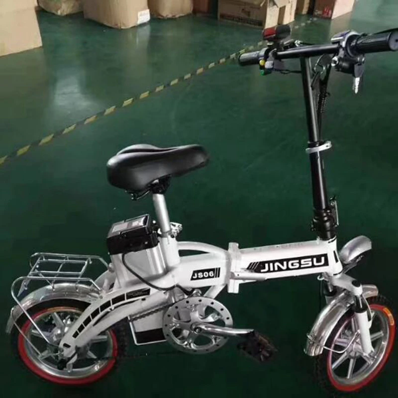 Top Foldable Electric Bike 14inch 48V 250w 15AH  Lithium Battery Electric Bicycle Double Seat Cycle Aluminium Alloy Ebike 0