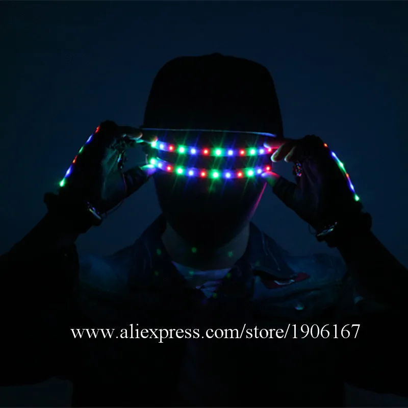 Creative LED Color Gloves Vibrating Glowing Glasses Music Festival Bar Nightclub Performance Fluorescent Dance Props2