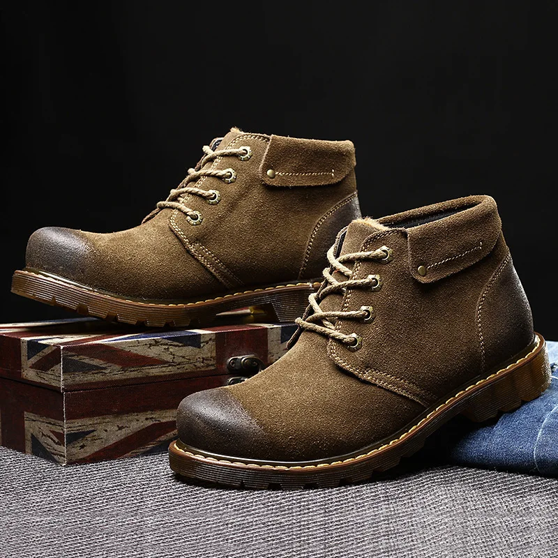2015 Winter font b Boots b font Autumn The Trend Genuine Leather Male Casual Shoes With