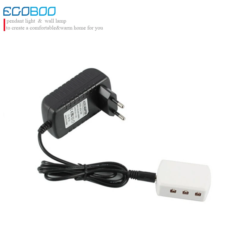 

24W Black LED Driver 12v + white Splitter Connector for LED Cabinet Light with 5.5DC plug-in power cord