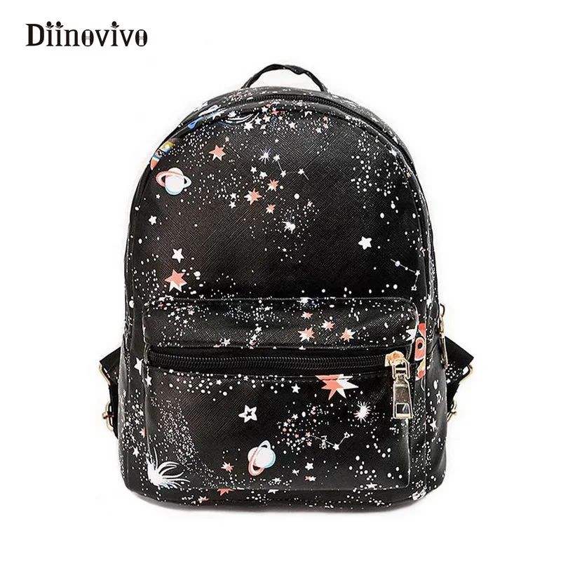 DIINOVIVO БРЕНД Звездное небо печати женский рюкзак маленький высокое качество школьные сумки для подростков девочек Mochilas Mujer WHDV0010