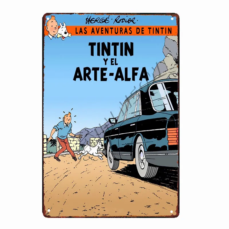 13 Tintin Catoon Movie Tin Sign Metal Plate Vintage Wall Art Poster Iron Painting Bar Coffee Kids Room Wall Craft Home Decor WY66 - Цвет: 13