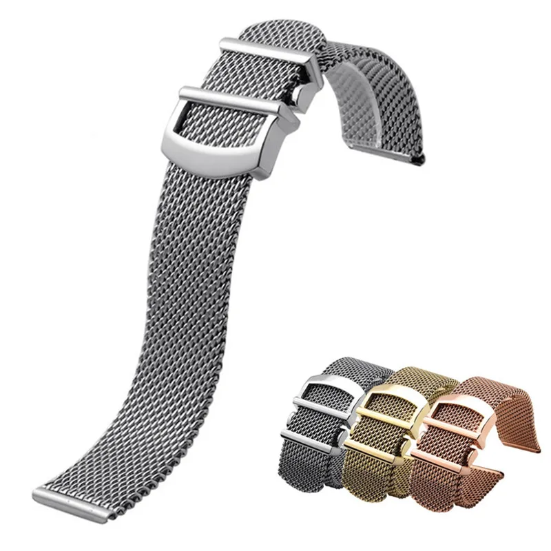 

20mm 22mm Women Men Stainless Steel Braided Watch Strap Band For IW458110 Mark Pilot Watchband
