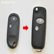 DAKATU 2 кнопки дистанционный складной ключ оболочки карта для зарядки без ключа чехол подходит для Honda соглашение о Одиссее Джаз HRV CRV запасной чехол