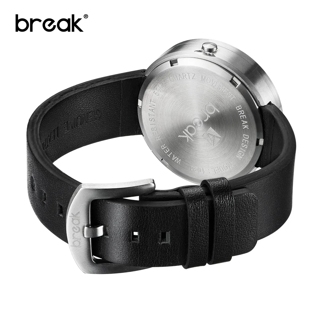 break top men women simple fashion style quartz wristwatch steel galendar
