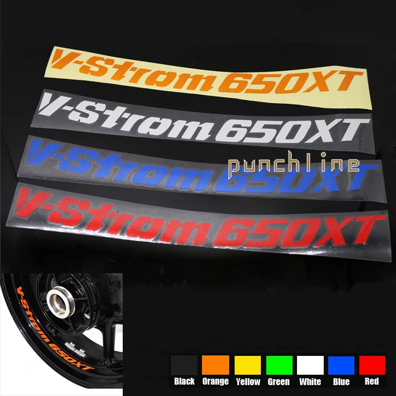 

Fit For SUZUKI V-STROM 650XT Motorcycle Front & Rear CUSTOM INNER RIM DECALS WHEEL Reflective STICKERS STRIPES