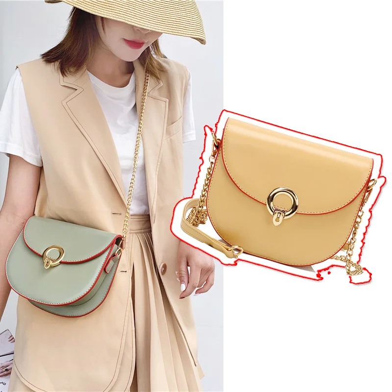 

fashion Saddle women's shoulder bag chain flap PU leather crossbody bags for women 2019 zipper High capacity Messenger Bags lady