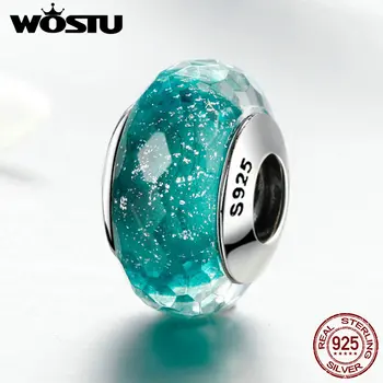 

Hot Sale 100% 925 Sterling Silver Fascinating Green Murano Glass Beads Fit Original WST Bracelet European Jewelry FIZ030