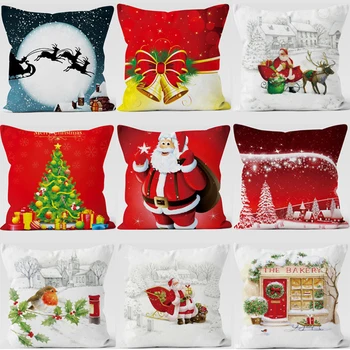 

2019 Christmas Decoration for Home Christmas Pillows Cover Santa Clause Plush Pillowcase Merry Christmas New Year Decoration