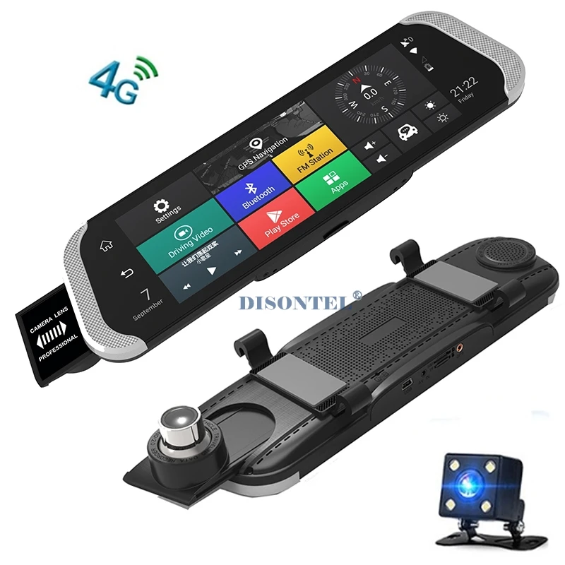 

HD 1080P 4G Car DVR GPS Navigation WiFi Bluetooth 10" full screen touch Car cameras mirror two cameras Night Vision