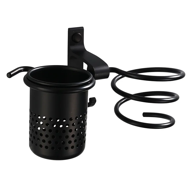 

Black Aluminum Multi-functional Hairdryer Frame European toilet bathroom shelf wall hanging storage wall mount bathroom shelf