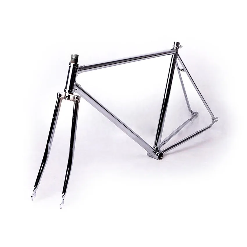 

700C frame 52cmsliver fixed gear bike frame 2015 promotion road bicycle frame plated steel frame sliver plating fork