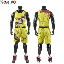 HOWE AO, мужские баскетбольные наборы высокого качества, уличные дышащие баскетбольные майки, жилет, шорты для взрослых, комплекты для бега, Настраиваемые логотипы