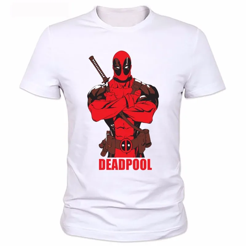 Deadpool Wade Wilson  Man Superheros Printed  Combed Customized tshirt Men Summer T Shirts Fashion Movie