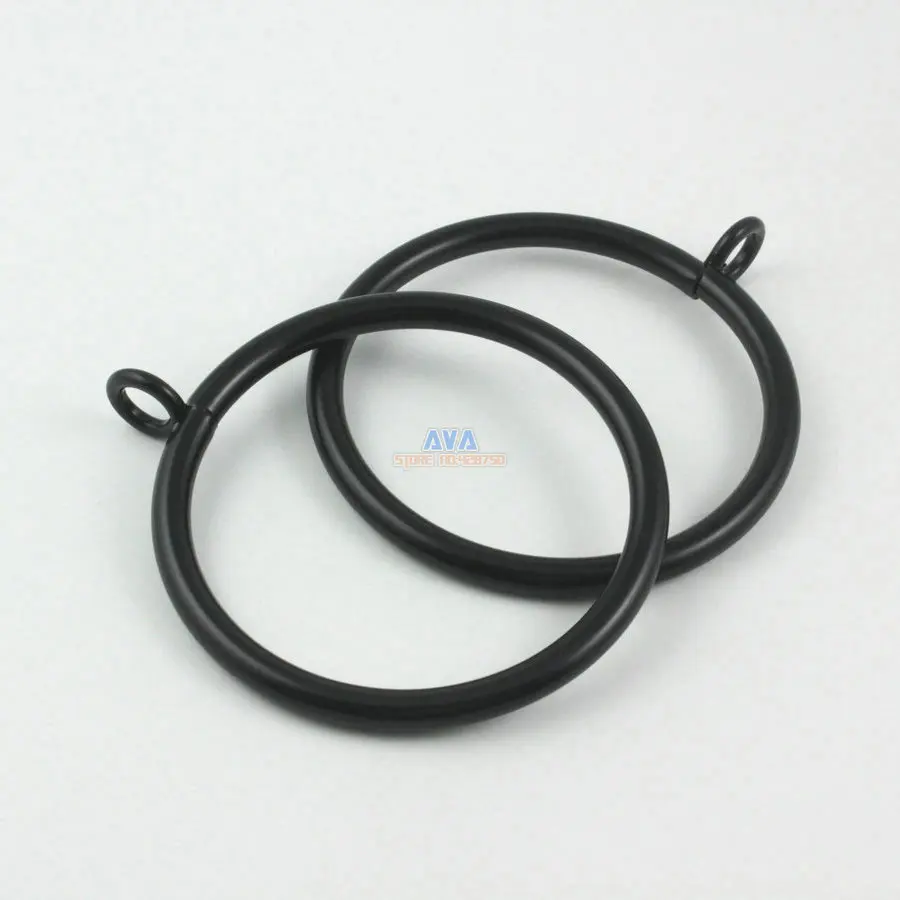 10 Pieces 55mm Black Curtain Rings Curtain Sliding Hook Rings