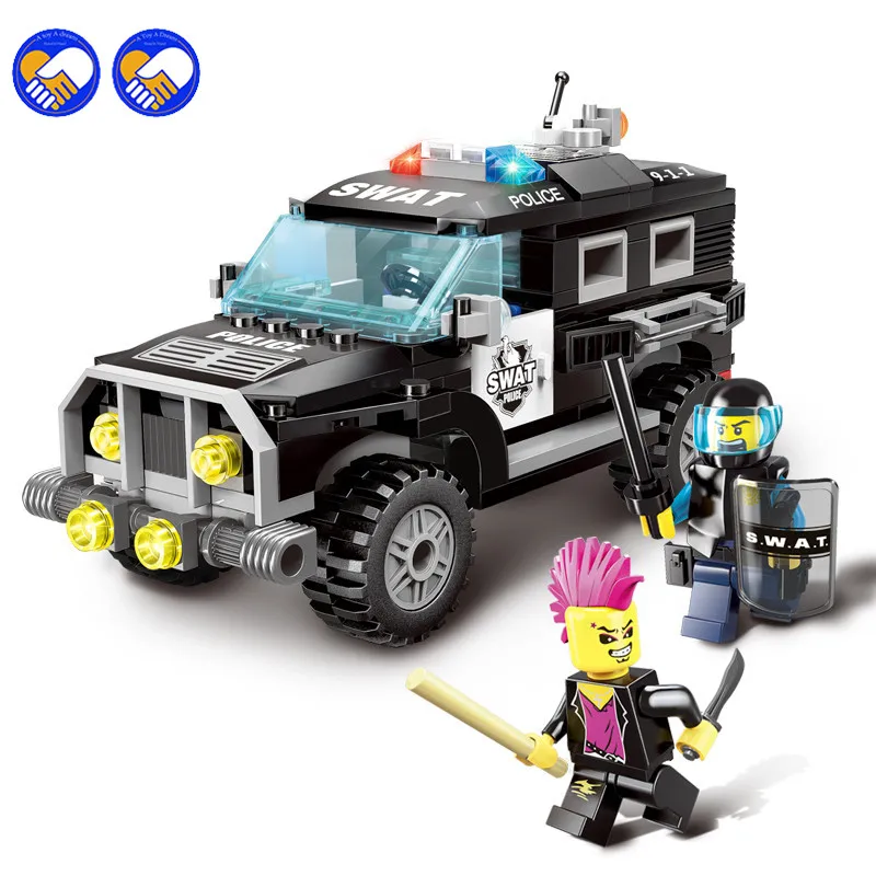 

A toy A dream 190pcs Enlighten City Series Police Swat Car Building Block Kids Educational Bricks Toys Legoingly