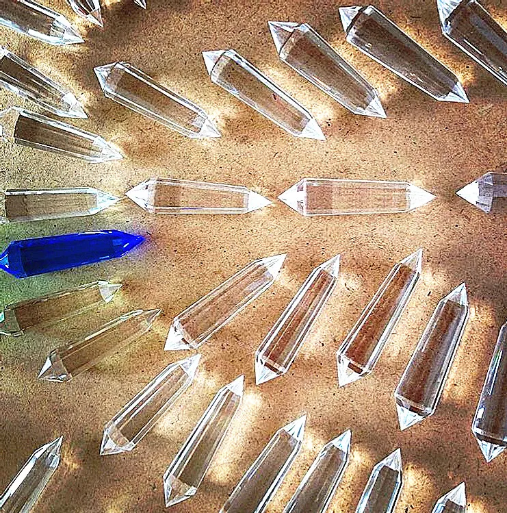 Natural quartz 24-sided wand point inspired reiki healing transparent crystal home decor. Christmas gift 26pcs | Дом и сад