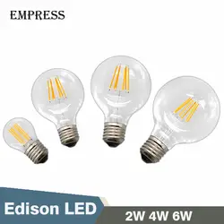 G80 G95 A60 G45 светодиодный Edison E27 2 W 4 W 6 W Ампула Винтаж Ретро светодиодный свет лампы декоративные светодиодный ламп накаливания Рождество свет