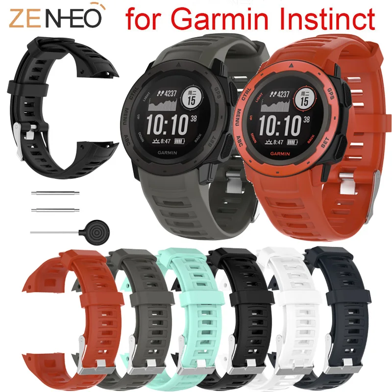 

ZENHEO Silicone Watch Band Strap for Garmin Instinct Smart Watch 22mm Replacement Band Wristband Wrist Strap