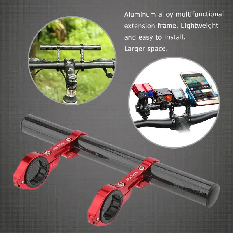

Bicycle Handlebar Extended Bracket Headlight Mount Dual Mount Bar Computer Holder Lamp Alloy Carbon Fiber Support Extender