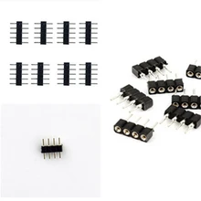 100pcs/lot, 4pin/5pin RGB/RGBW connector, 4 pin/5 pin needle, Female/male type double 5pin, easy connet for RGB/ RGBW strip