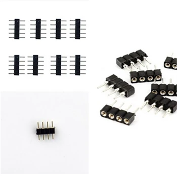 

100pcs/lot, 4pin/5pin RGB/RGBW connector, 4 pin/5 pin needle, Female/male type double 5pin, easy connet for RGB/ RGBW strip