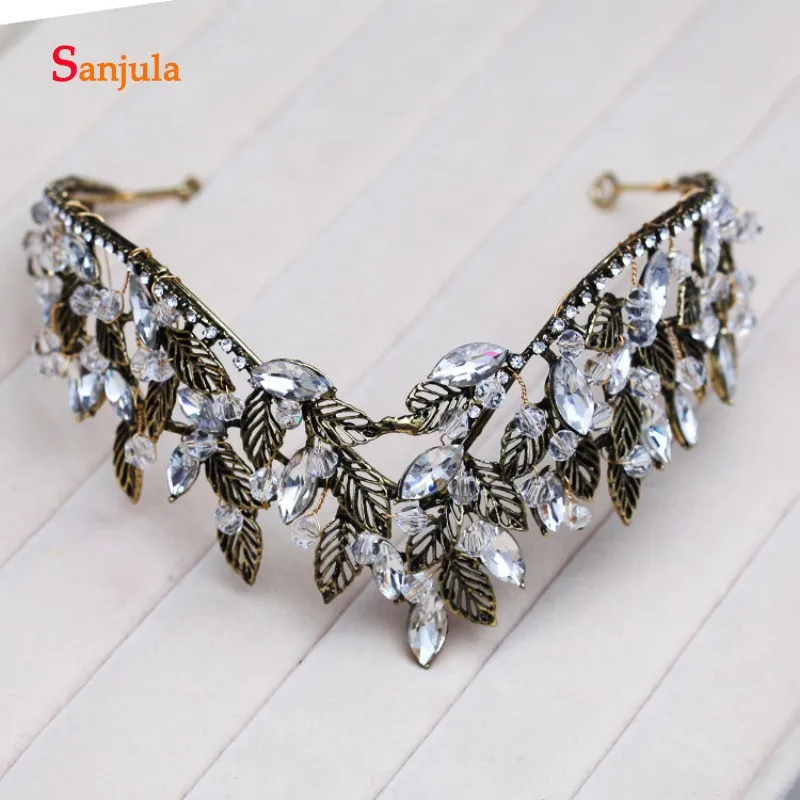 Dark Leaves with Rhinestones Bride Headband 2019 New Fashion Wedding Hair Decoration Crowns haarschmuck hochzeit H147