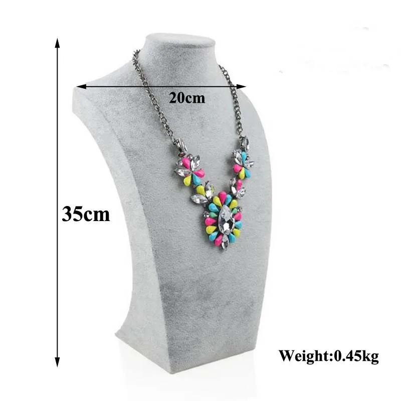  Gray Necklace Display Stand Holder Jewelry Mannequin Bust For Necklace Pendant Window Display Size 