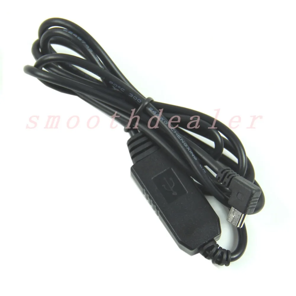 1Meter DC 12V-24V to 5V 3A Left Angled 90°Mini USB Power Converter Adapter Cable