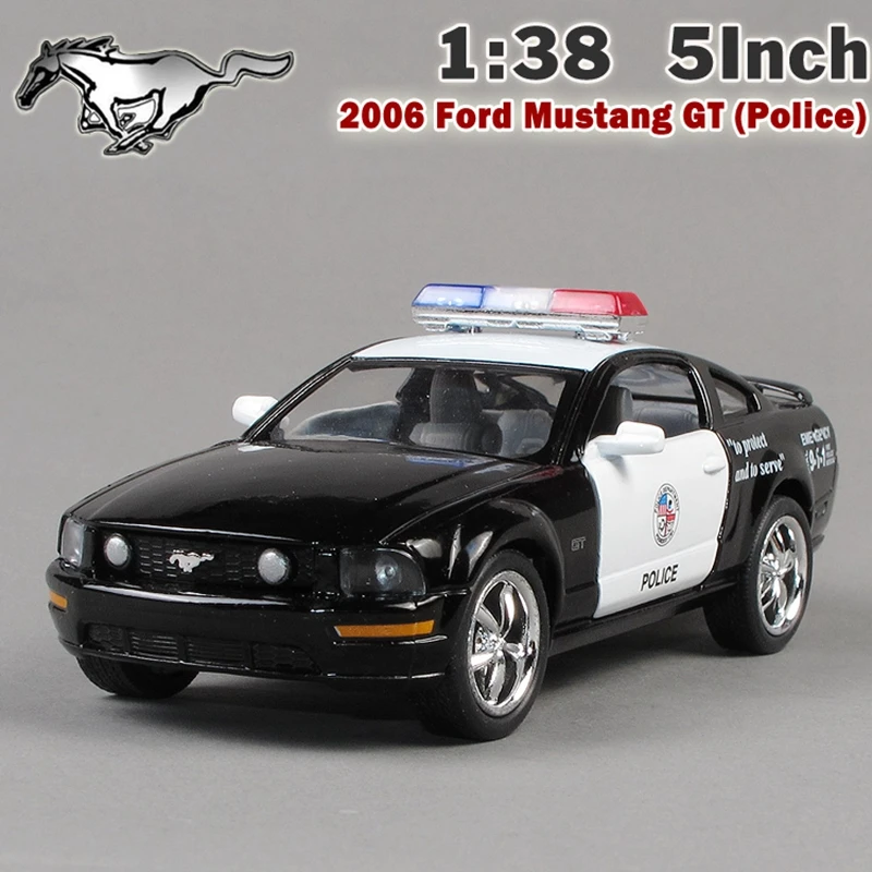 

KiNSMART 1:38 Ford 2006 Mustang GT Police toys car Alloy Diecast Model Car Vehicle toy cars Collection Gift for Boy children