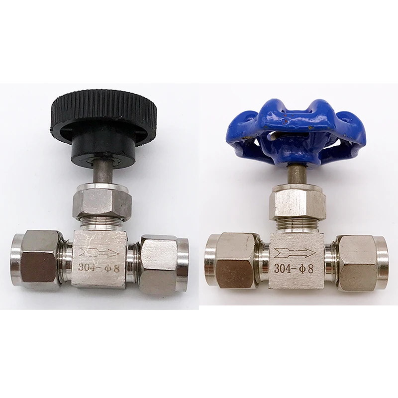 Adjustable needle valve 1/8 1/4 3/8 1/2 inch hard tube stainless steel