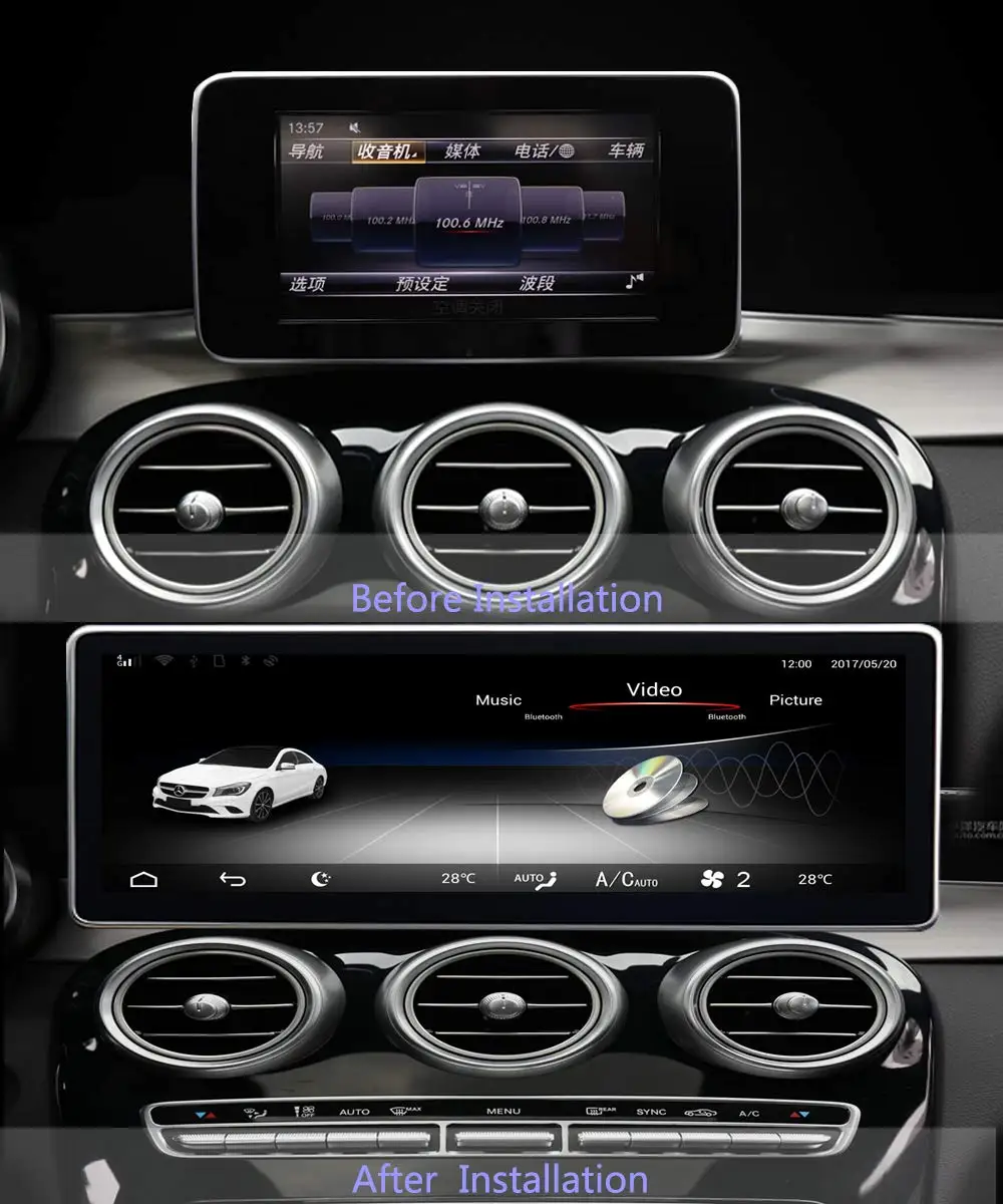 Perfect OZGQ Car Multimedia Player For Mercedes Benz C GLC V Class W205 10.25