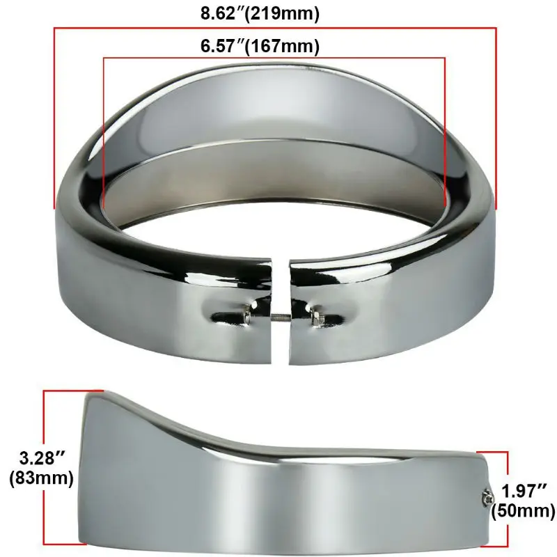 7inch silver visor type motorcycle trim ring2800