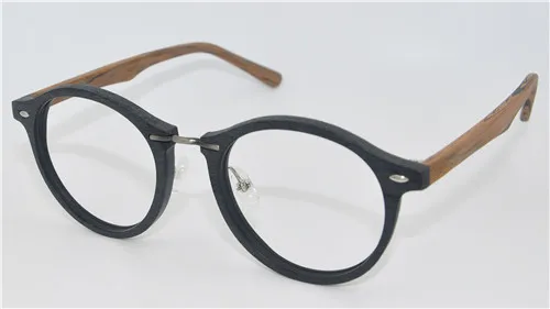 lunetes de vue, Ретро стиль, оправа для очков, для мужчин, прозрачный, анти-синий светильник, линзы, женские очки, деревянная оправа, черный бренд - Цвет оправы: C86