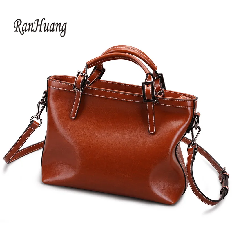 

RanHuang 2019 Women Cow Leather Handbags High Quality Genuine Leather Handbags Ladies Fashion Shoulder Bags Women Messenger Bags