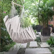 2019 Hanging Chair Hammock Portable Travel Camping Home Bedroom Swing Bed Lazy Chair Collapsible Home Garden with 2pcs Pillows