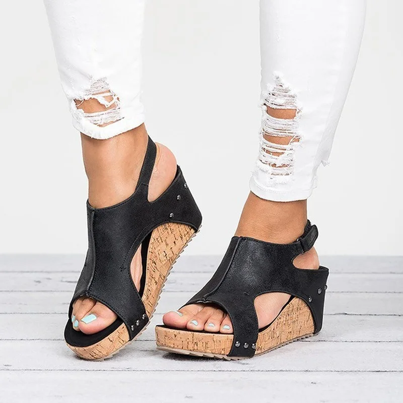 

Women Sandals 2018 Wedges Shoes Women High Heels Sandals With Platform Shoes Female Wedge Heels Peep Toe Women Summer Shoes