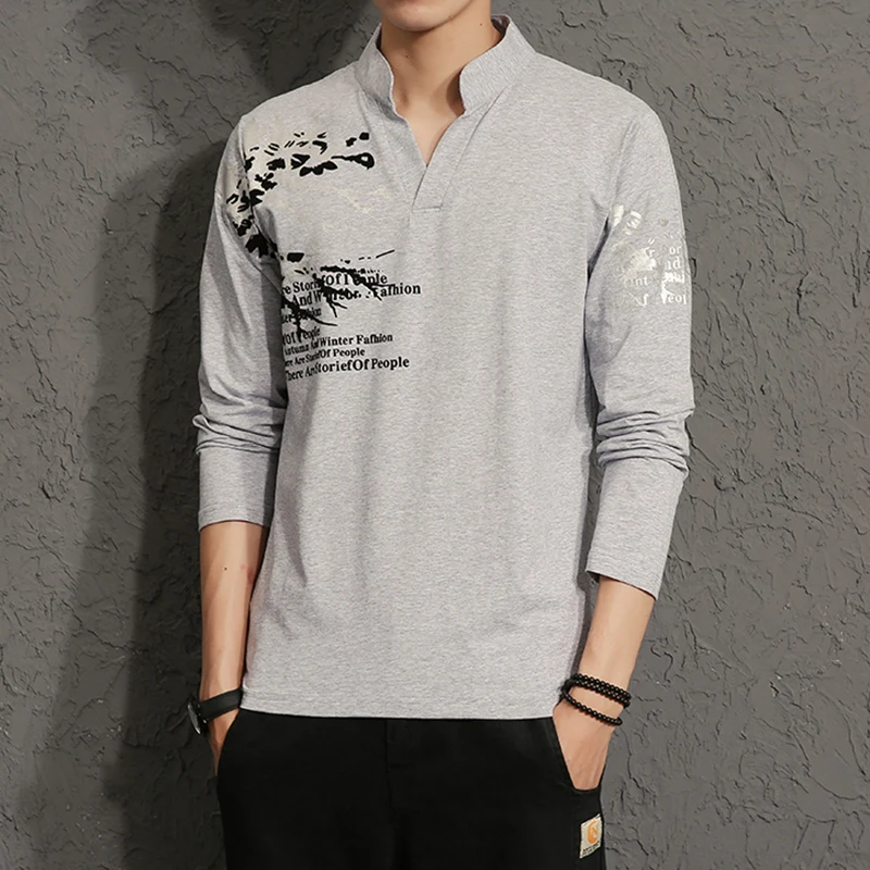 

Classic Men's Clothes Tops & Tees T-Shirts Plus Asian Sizes M-4XL 5XL 2019 Spring Autumn Long Sleeves Brand Tshirt