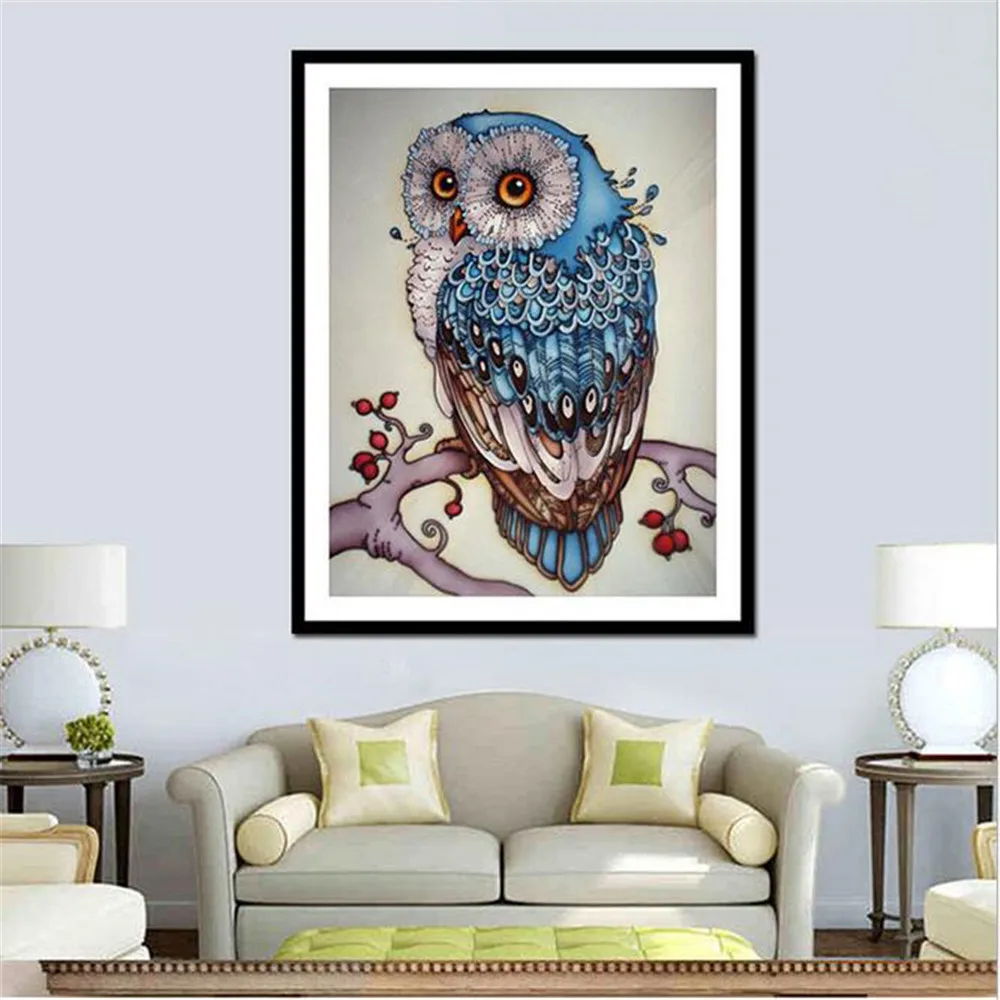 

LONGPEAN New 5D Diamonds Full Drill Cartoon Animal Owl Stick Drill Cross Diamonds Embroidery Animals Diamond Painting