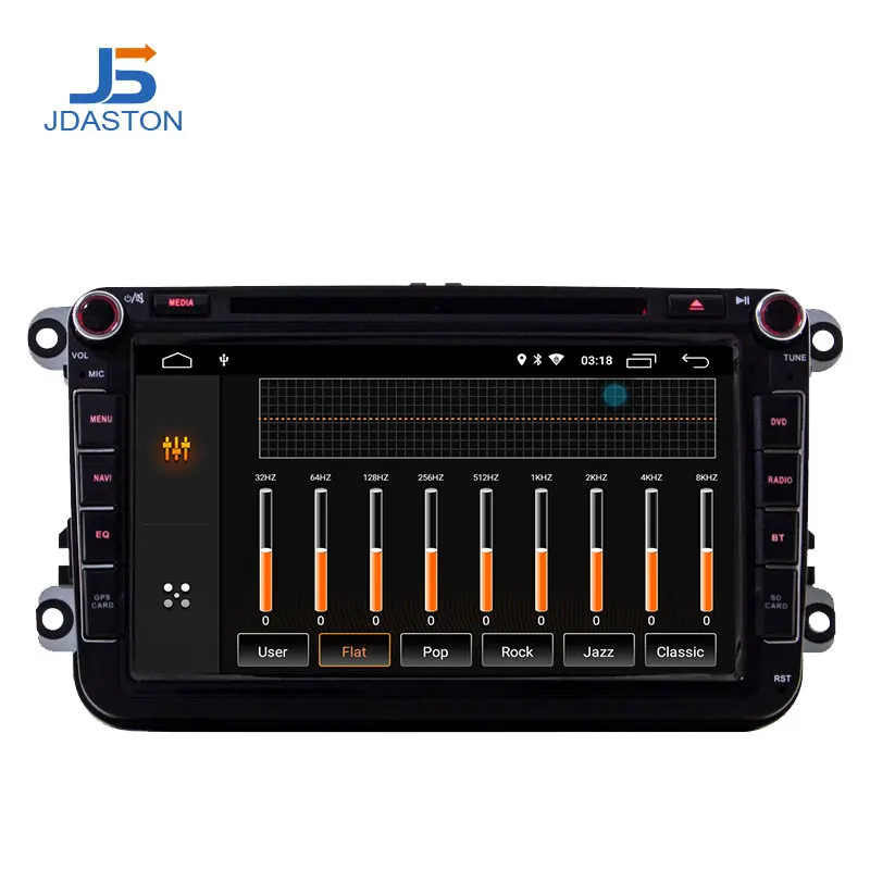 Excellent JDASTON 2 Din Android 9.0 Car Multimedia Radio GPS DVD Player for Volkswagen VW Passat B6 CC b7 Polo Golf 4 5 Tiguan Jetta BORA 3