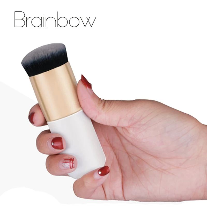

Brainbow 1pc Foundation Makeup Brushes White Fashion Cosmetics Blush Brush Flat Head Make Up Powder Brush Beauty Tools Maquiagem