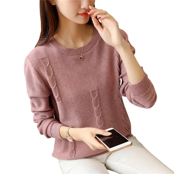 

Sweater Women 2019 Autumn Winter Twist Lace Up Pullover Knit Sweater Loose Long Sleeves Women Tops Bottom Shirt Sweater