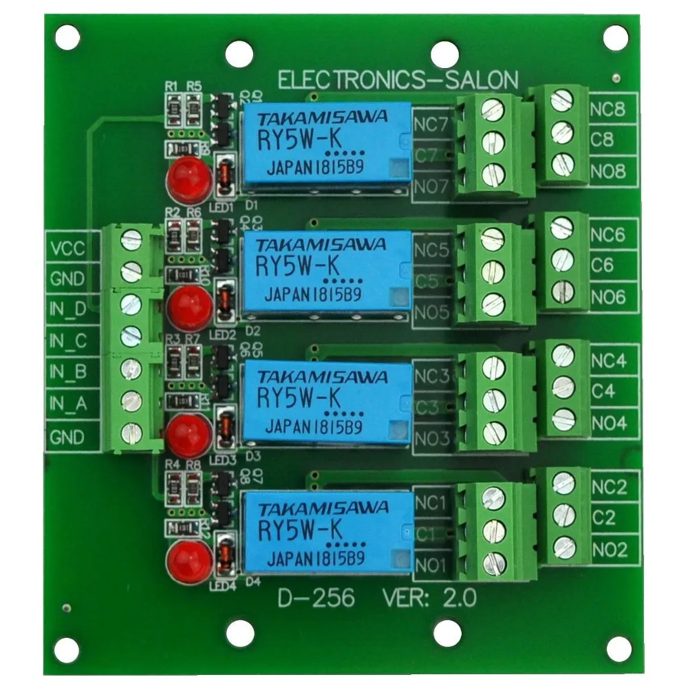 Электроника-салон 4 DPDT реле сигнала модуль, DC 5 В версия, для Arduino Raspberry-Пи 8051 рис