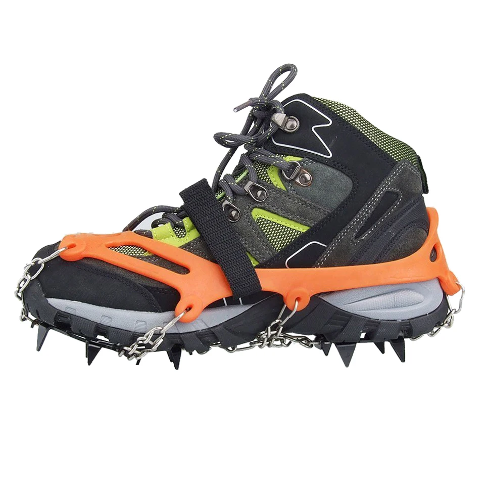 2x12 Зубы когти кошки нескользящая обувь покрытие из нержавеющей стали цепь открытый лыжный лед снег Пешие прогулки альпинистская обувь - Цвет: A2