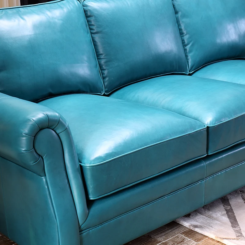 Living Room Sofa set furniture real genuine cow leather sofas puff asiento muebles de sala canape 3 seater shape sofa cama
