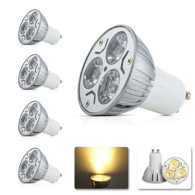 4x GU10 400lm 6w Spot light bulbs 220v High Power spotlight 240v led lamps 110v led light bulbs