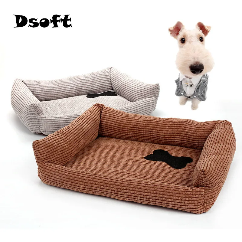 

Pet Dog House Nest With Mat Soft Pet Dog Bed Cushion Bone Print Small Medium Dog Removable Mattress Dog Mat Cat Bed Puppy Kennel