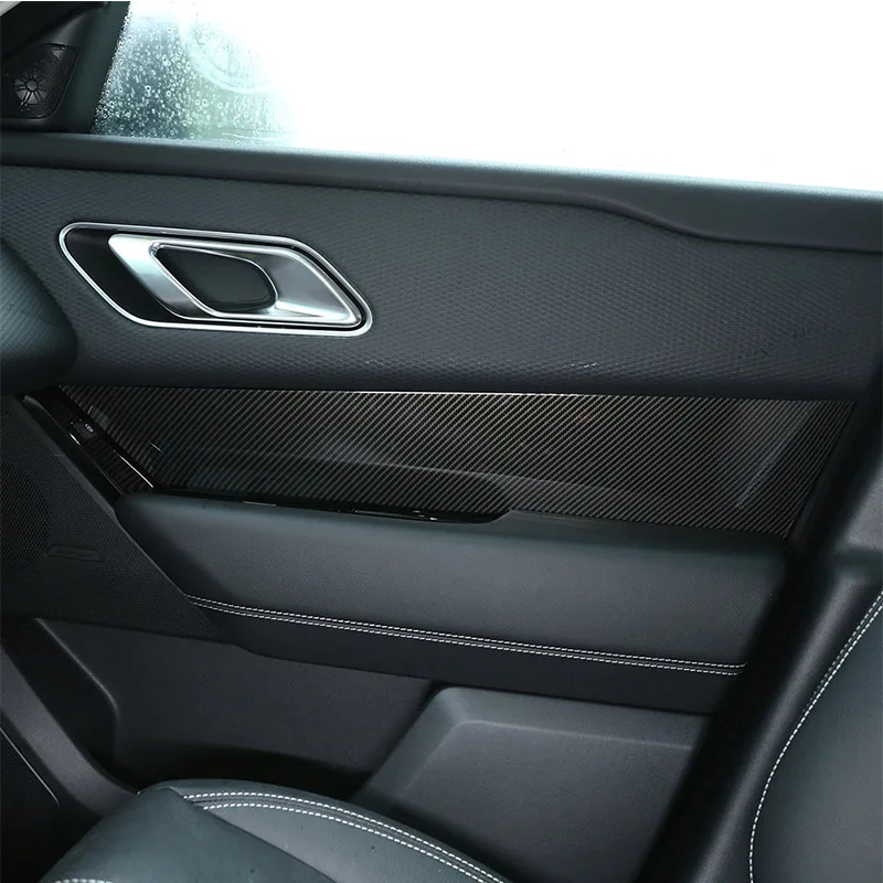 ABS Plastic Exterior Door Handle Trim Cover Car Accessories for RR Velar 2017 2018 Carbon Fiber 