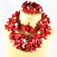 Новые модные африканские коралловые бусины комплект ювелирных изделий нигерийский Свадебный комплект ювелирных изделий CJ058